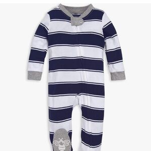 BURTS BEES BABY | Striped Navy and White Baby One Piece